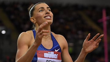 La atleta ucraniana Maryna Bekh-Romanchuk, durante una competición.