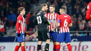 Griezmann, Oblak, Saúl y Koke.