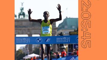 Guye Adola, ganador de la Maratón de Berlín 2021.
