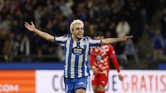 Mella celebra su gol al Lugo.