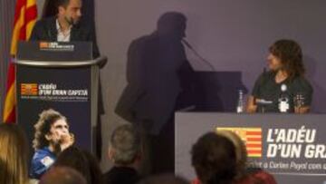 Xavi, en un momento de su alocución.