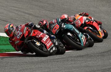 Andrea Dovizioso, Fabio Quartararo y Marc Márquez. 
