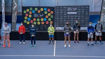 Premiados en el Rafa Nadal Tour celebrado en la Academia del balear en Manacor.