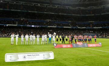 Formación de los equipos del Real Madrid y Atlético de Madrid.