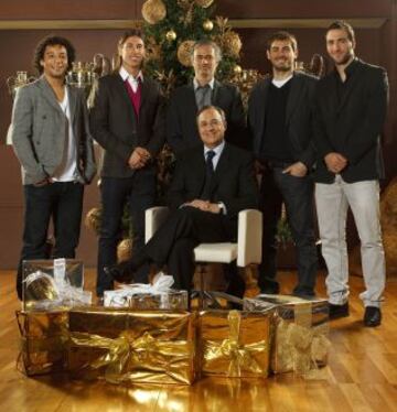 FLORENTINO PÉREZ, MOURINHO, SERGIO RAMOS, CASILLAS, HIGUAIN Y MARCELO FELICITAN LAS NAVIDADES DEL 2011