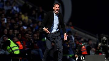 GRAFCAT1113. CORNELLA (BARCELONA), 09/02/2020.- El entrenador del RCD Mallorca, Vicente Moreno, durante el partido de su equipo ante el RCD Espanyol, correspondiente a la vigésimotercera jornada de LaLiga que ambos equipos han disputado este doming