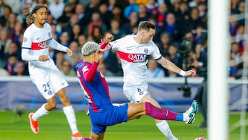 16/04/24 PARTIDO CHAMPIONS LEAGUE CUARTOS VUELTA
BARCELONA - PSG PARIS SAINT GERMAIN
RONALD ARAUJO FABIAN RUIZ