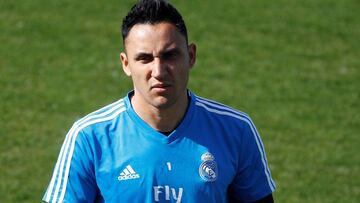 Keylor, en un entrenamiento con el Real Madrid.