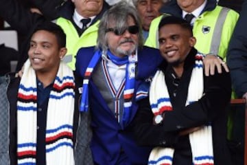 Luis Fernando Muriel, Massimo Ferrero y Samuel Eto'o