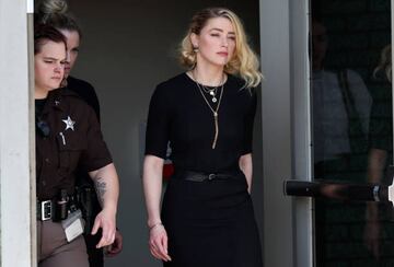 Actress Amber Heard departs the Fairfax County Courthouse 