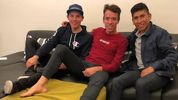 Rigoberto Urán, Miguel Ángel López y Nairo Quintana.