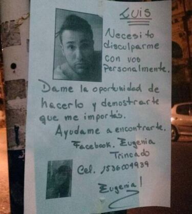 La bloquea en Tinder y ella pega carteles para buscarlo
