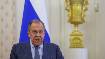 Russia's Foreign Minister Sergei Lavrov delivers a speech during a reception on the occasion of Africa Day in Moscow, Russia, June 7, 2023. REUTERS/Evgenia Novozhenina