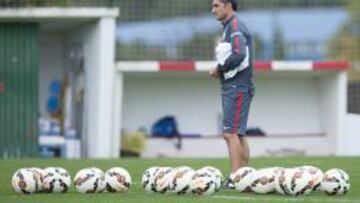 Valverde, en el entrenamiento de hoy