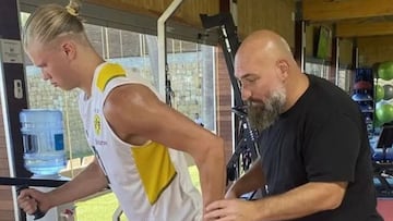 Haaland, junto al gurú libanés de la recuperación física.