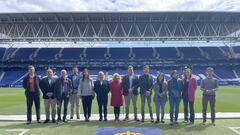 Visita de la RFEF y la candidatura ibérica al estadio del Espanyol por la Copa del Mundo de 2030.
