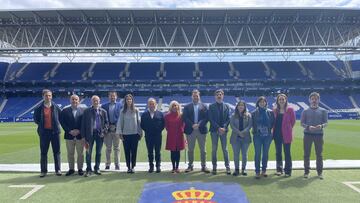 Visita de la RFEF y la candidatura ib¨¦rica al estadio del Espanyol por la Copa del Mundo de 2030.
