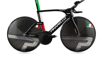 Bicicleta de Pinarello con la que Ganna bati¨® el r¨¦cord de la hora.