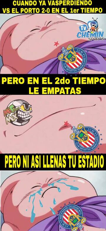 Los memes acaban con el Chivas vs Porto