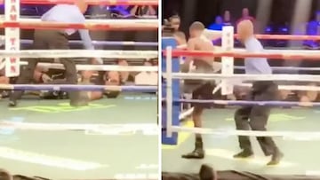 Y cuando todos pensaban que estaba K.O... se levanta, se enfada y se va del ring...