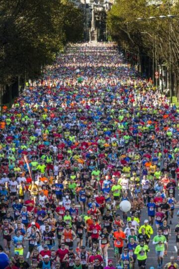 39 edición de la maratón de Madrid. Hoy las calles de Madrid han congregado 33.000 corrredores en las tres carrereas (10 km, medio maratón y maratón)