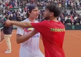 Pánico en la Davis con el equipo colombiano escoltado tras vencer a Marruecos