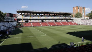 Aspecto del interior del Estadio de Vallecas.