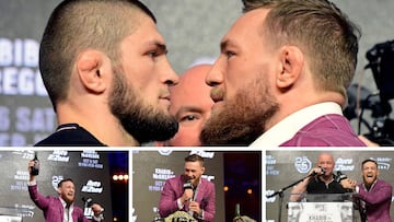 El repertorio de provocaciones y burlas de Mcgregor en el primer 'cara a cara' con Khabib