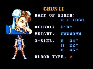 Ficha de Chun-Li en Street Fighter