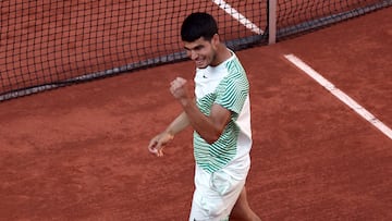 Carlos Alcaraz después de ganar a Lorenzo Musetti.