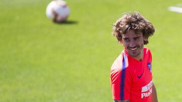 Griezmann, en el entrenamiento del Atlético