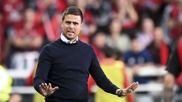 Alessio Lisci durante el derbi provincial en El Plantío.