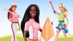 La Barbie jugadora de b&eacute;isbol, la surfista y la escaladora, nuevas colaboraciones de la marca de juguetes Mattel con el Comit&eacute; Ol&iacute;mpico INternacional en vistas a los Juegos Ol&iacute;mpicos de Tokio 2020.