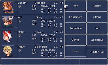 Final Fantasy III mejora sus gráficos para su estreno en Steam