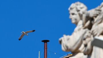 A chimney is set up on the roof of the Sistine Chapel, ahead of the conclave, at the Vatican May 2, 2025. REUTERS/Guglielmo Mangiapane TPX IMAGES OF THE DAY
