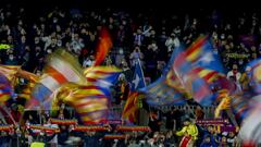 Aficionados del Barcelona.