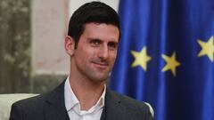El tenista serbio Novak Djokovic, durante el recibimiento que le hizo el presidente de Serbia Aleksandar Vucic en Belgrado.
