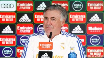 Ancelotti, entrenador del Real Madrid, en rueda de prensa.