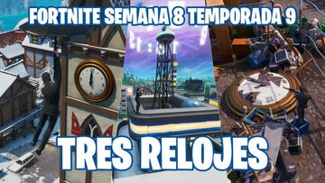 Fortnite Battle Royale - Desafío de la Semana 8 de la Temporada 9: visita diferentes relojes