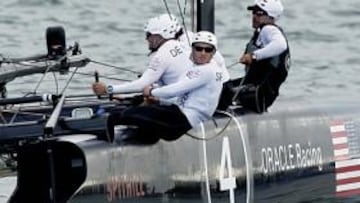 Jimmy Spithill, patrón del Oracle Racing, durante la final del Match Race.