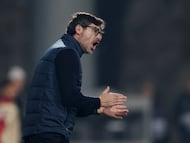 Víctor, en el partido contra el Estrasburgo.