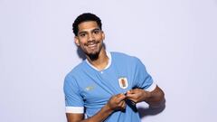 DOHA, QATAR - NOVEMBER 21: Ronald Araujo of Uruguay poses during the official FIFA World Cup Qatar 2022 portrait session on November 21, 2022 in Doha, Qatar. (Photo by Pat Elmont - FIFA/FIFA via Getty Images)