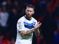 Soccer Football - Liga MX - Toluca v Monterrey - Estadio Nemesio Diez, Toluca, Mexico - September 24, 2025 Monterrey's Sergio Ramos reacts REUTERS/Eloisa Sanchez