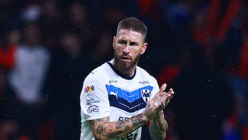 Soccer Football - Liga MX - Toluca v Monterrey - Estadio Nemesio Diez, Toluca, Mexico - September 24, 2025 Monterrey's Sergio Ramos reacts REUTERS/Eloisa Sanchez