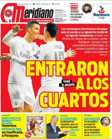 Portadas de la prensa mundial