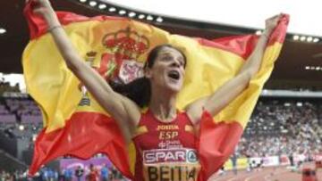 ORO EUROPEO. Beitia festeja su medalla de oro en altura en Zúrich. Hoy vuelve al Letzigrud.