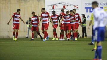 El Granada celebra su gol ante el Tamaraceite.