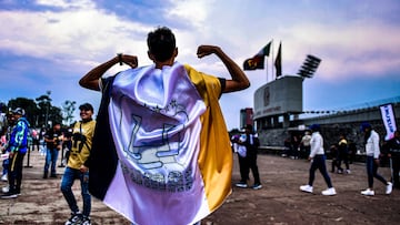 Fans o Aficion during the 16th round match between Pumas UNAM and America as part of the Torneo Clausura 2024 Liga BBVA MX at Olimpico Universitario Stadium on April 20, 2024 in Mexico City, Mexico.