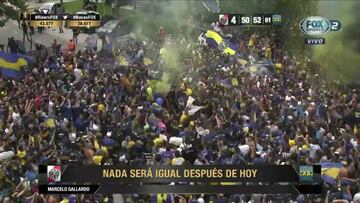 Gran banderazo de los hinchas de Boca en el hotel Xeneize