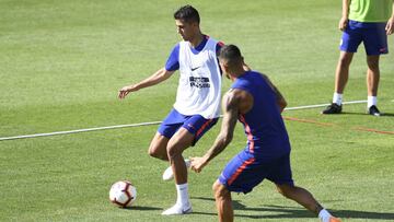 Rodri en el entrenamiento del Atl&eacute;tico. 